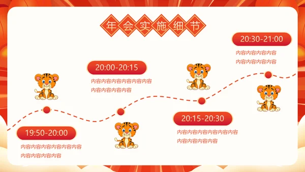 虎年大吉年会策划活动方案通用PPT模板