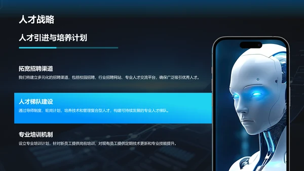 蓝色科技风商业计划书项目介绍PPT模板