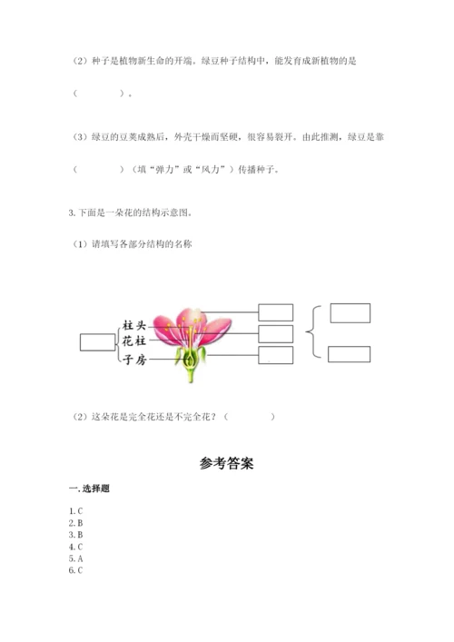 教科版科学四年级下册第一单元《植物的生长变化》测试卷【综合题】.docx