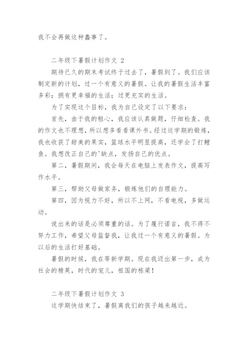 二年级下暑假计划作文.docx