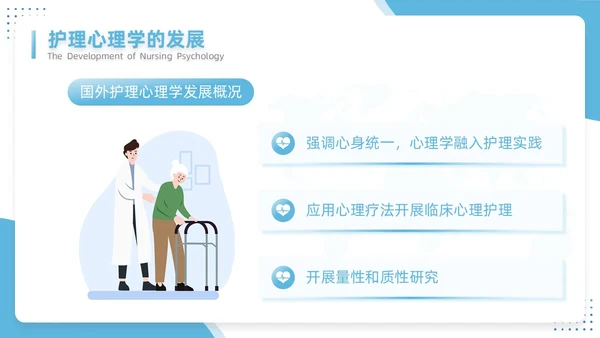 蓝色插画简约风护理心理学医护培训PPT课件