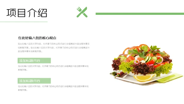 健康饮食水果沙拉项目计划书通用PPT模板