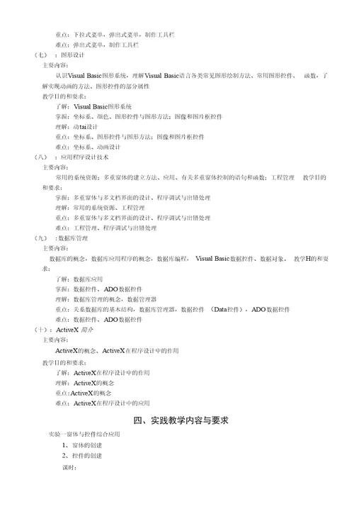 多媒体技术专业教学大纲