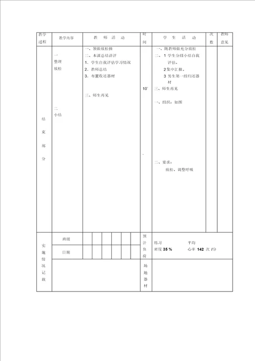 七年级体育教案第25课