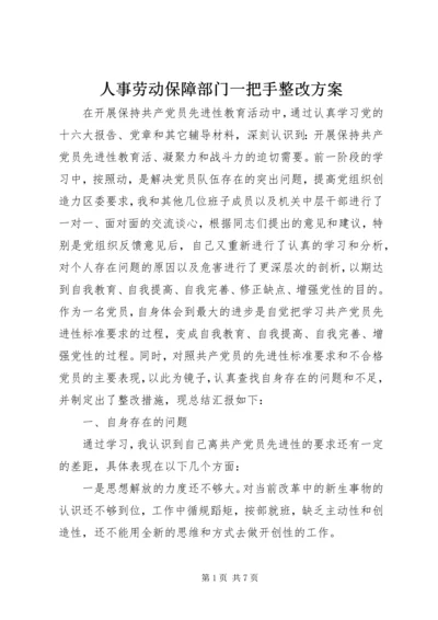 人事劳动保障部门一把手整改方案精编.docx