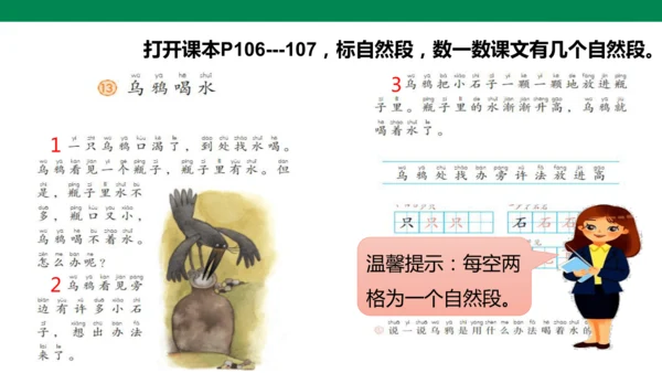 部编1A 第8单元 第6课 乌鸦喝水（2）课件