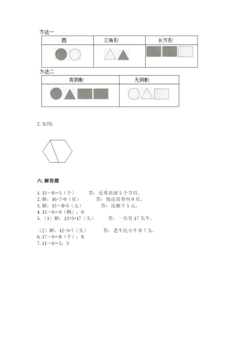 人教版一年级下册数学期中测试卷带答案下载.docx