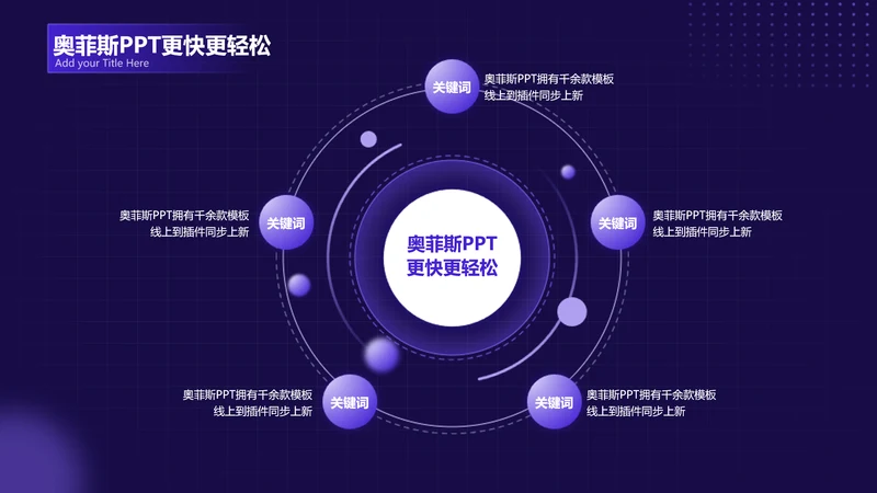 紫色简约风流程关系PPT单页