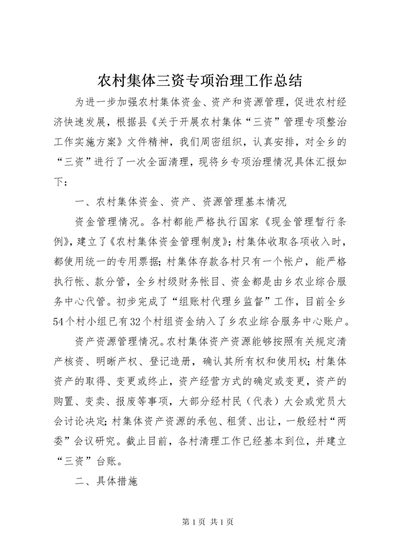 农村集体三资专项治理工作总结.docx