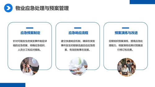 蓝色商务物业经理管理培训课件PPT模板