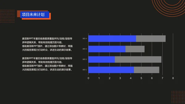 深色简约风红蓝项目汇报策划