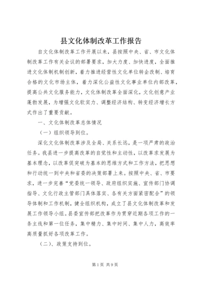 县文化体制改革工作报告.docx