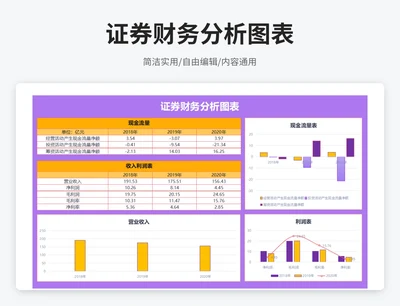 简约风证券财务分析图表