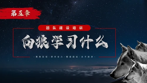 蓝色简约商务风如何打造狼性团队企业培训PPT模板团队建设