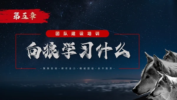 蓝色简约商务风如何打造狼性团队企业培训PPT模板团队建设