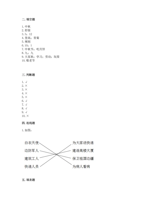 二年级上册道德与法治 期中测试卷含答案【巩固】.docx