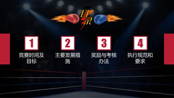 红蓝对抗拳擂台挑战赛通用PPT模板