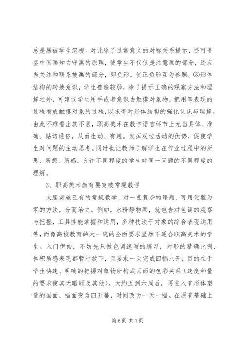 关于对新时期职高美术教育的思考.docx