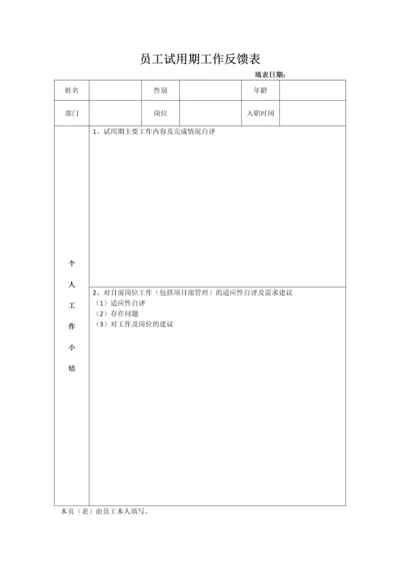 试用期工作情况反馈表(正反面打印).docx