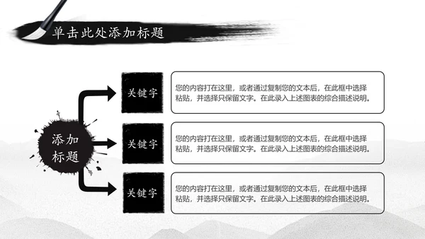 水墨中国风古筝文化PPT模板