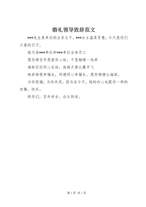 婚礼领导致辞范文.docx