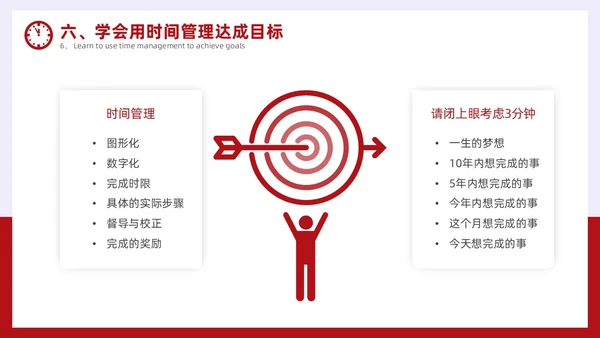 简约风红色时间管理与效率提升培训PPT