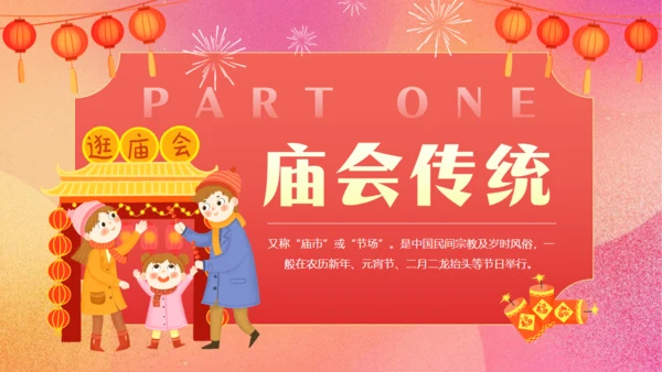 一家人三口新春庙会文化通用PPT模板