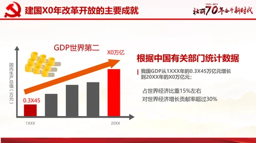 欢度国庆机关党政风通用PPT模板