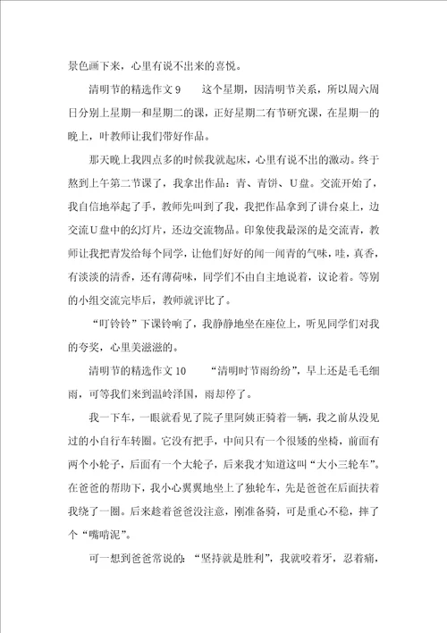 清明节的精选作文250字10篇