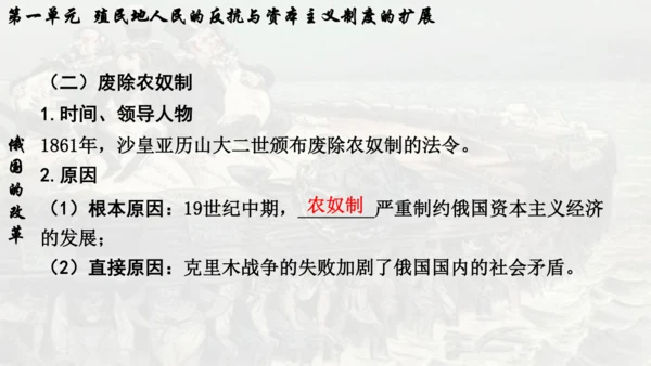 第一单元 殖民地人民的反抗与资本主义制度的扩展  单元复习课件