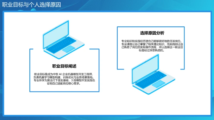 蓝色商务计算机科学与技术专业大学生求职个人能力综合展示职业生涯规划PPT模版