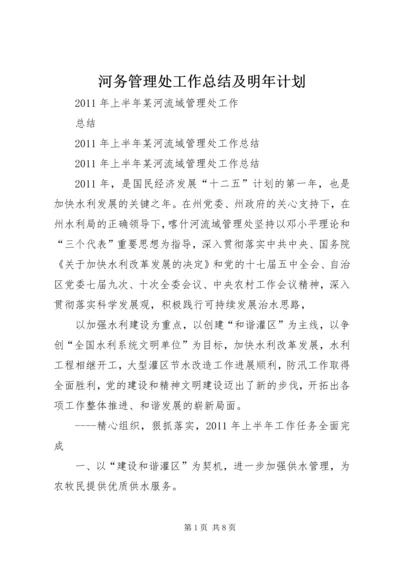 河务管理处工作总结及明年计划 (4).docx