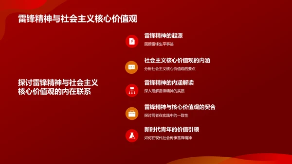红色党政风雷锋精神PPT模板