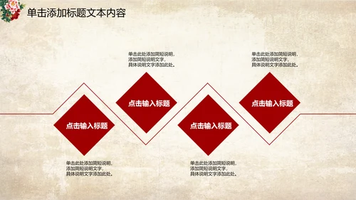 古色古香中国风古典牡丹花PPT模板