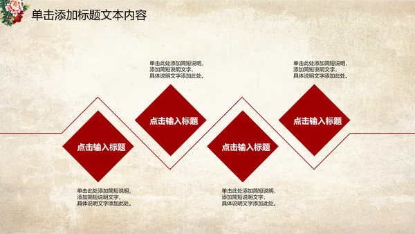 古色古香中国风古典牡丹花PPT模板