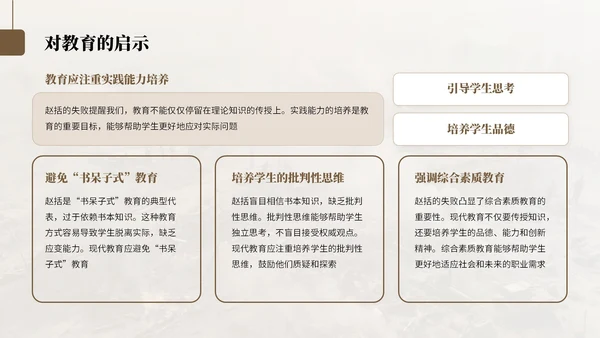棕色中国风纸上谈兵历史教学课件