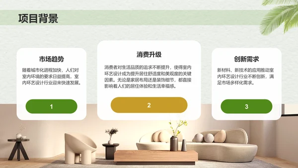 绿色商务风室内环艺设计项目汇报PPT模板