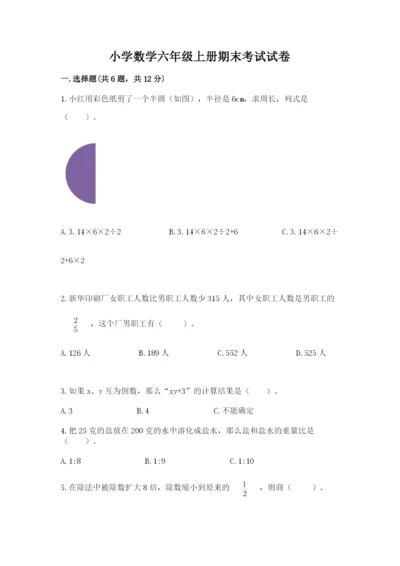 小学数学六年级上册期末考试试卷附完整答案（考点梳理）.docx