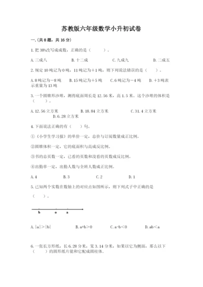 苏教版六年级数学小升初试卷含完整答案（精品）.docx