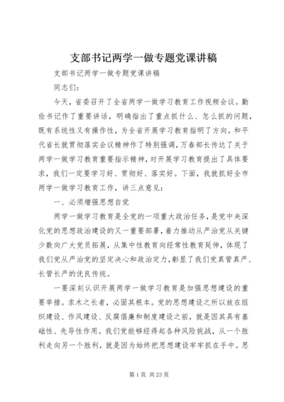 支部书记两学一做专题党课讲稿.docx