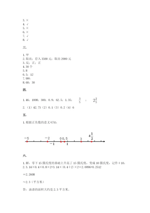 苏教版数学六年级下册试题期末模拟检测卷及完整答案【历年真题】.docx