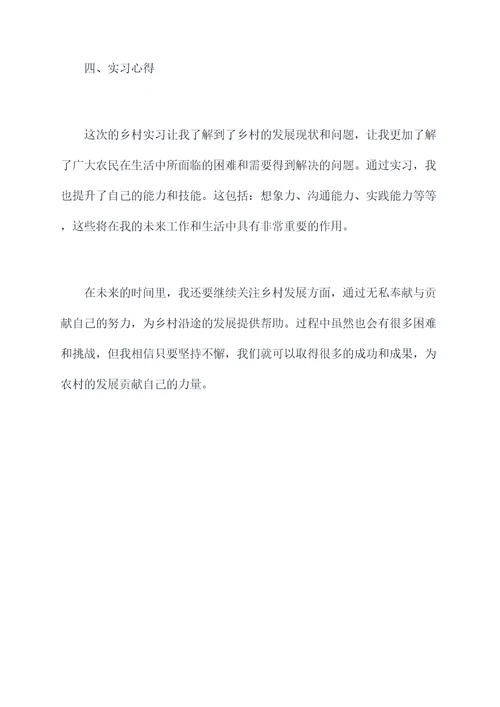 2021年乡村实习报告