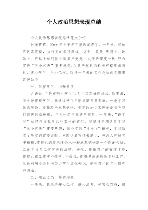 个人政治思想表现总结.docx