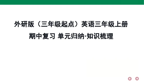 外研版（三年级起点）英语六年级上册期中复习 单元归纳·知识梳理  课件(共44张PPT)