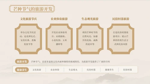 浅粉色中国风芒种节气的传统文化与习俗ppt模版