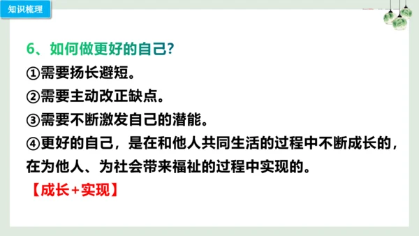 第三课 发现自己（考点串讲）复习课件（17张PPT）