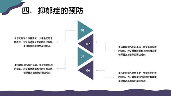 关注抑郁症健康知识普及焦虑症通用PPT模板