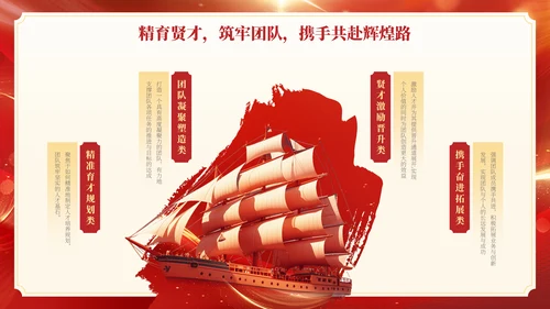 红色商务年会总结通用PPT模板