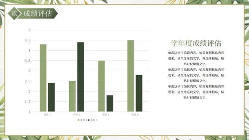 卡通小清新植物花卉期末家长会PPT模板