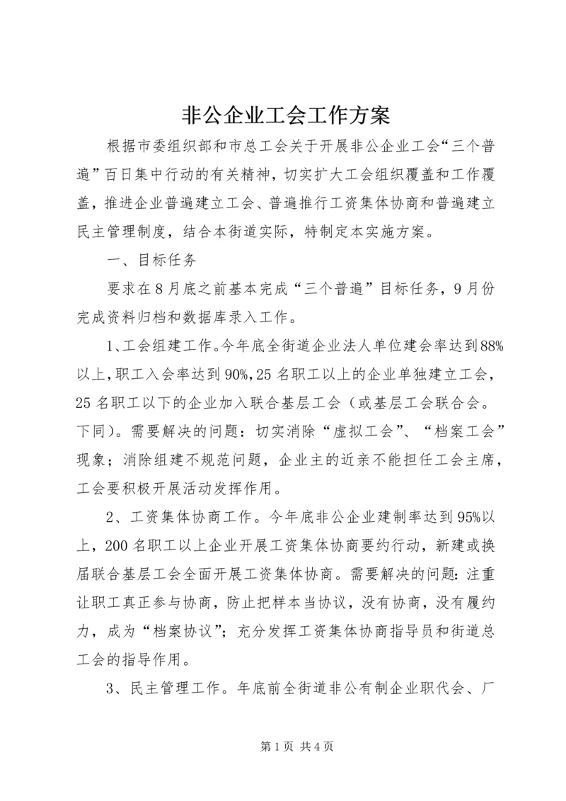 非公企业工会工作方案.docx